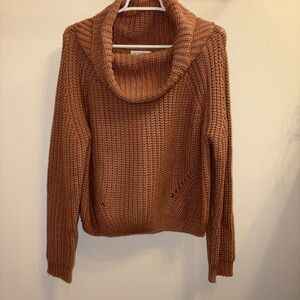 Cozy Brown Cowl Neck Sweater